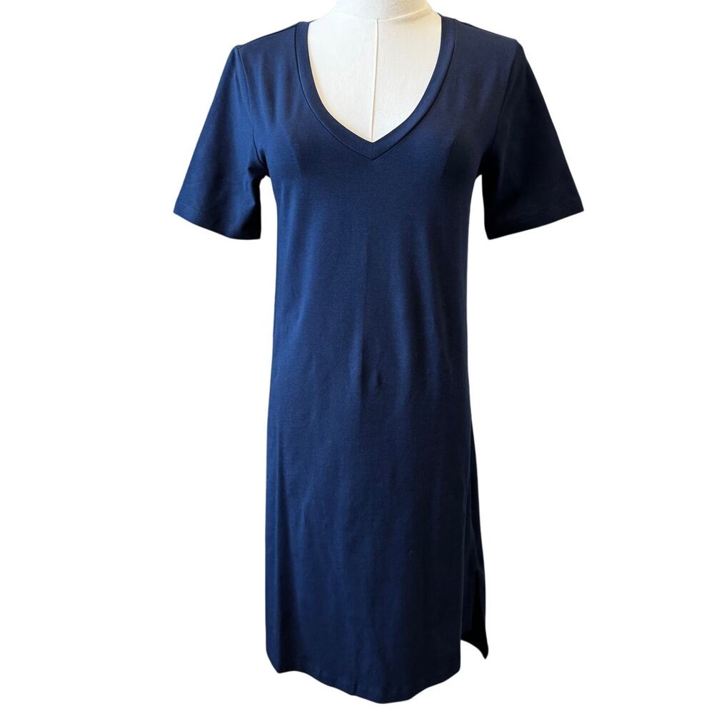 Anthro UNIVERSAL STANDARD Women's Navy Tesino Washed Jersey Dress Size 4XS